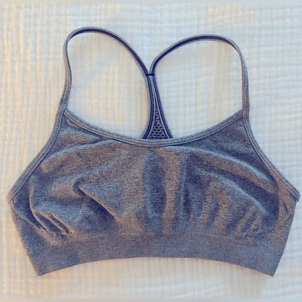 Z by ZELLA Light Gray Sports Bra Light Support Racerback Medium NWOT